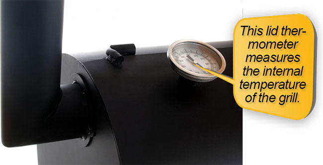 Camp Chef PG24 : lid thermometer, temperature gauge