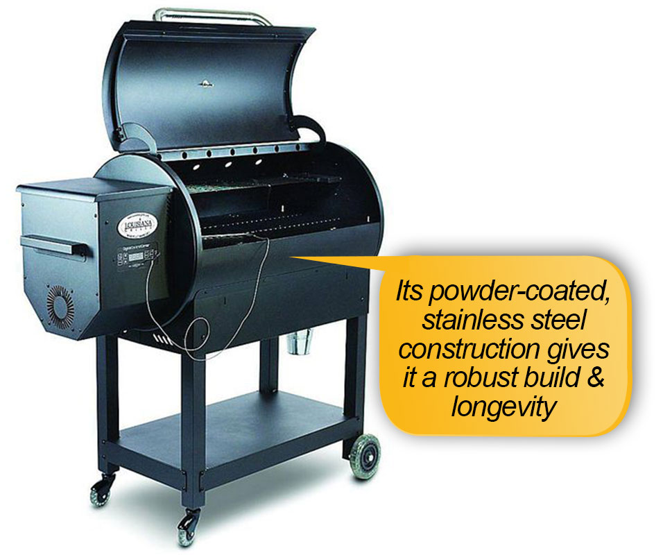 Louisiana Grills LG 900 Review: Powder coated stainless steel body